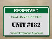 Exclusive Use Parking Sign townhomes for sale